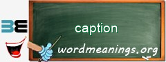 WordMeaning blackboard for caption